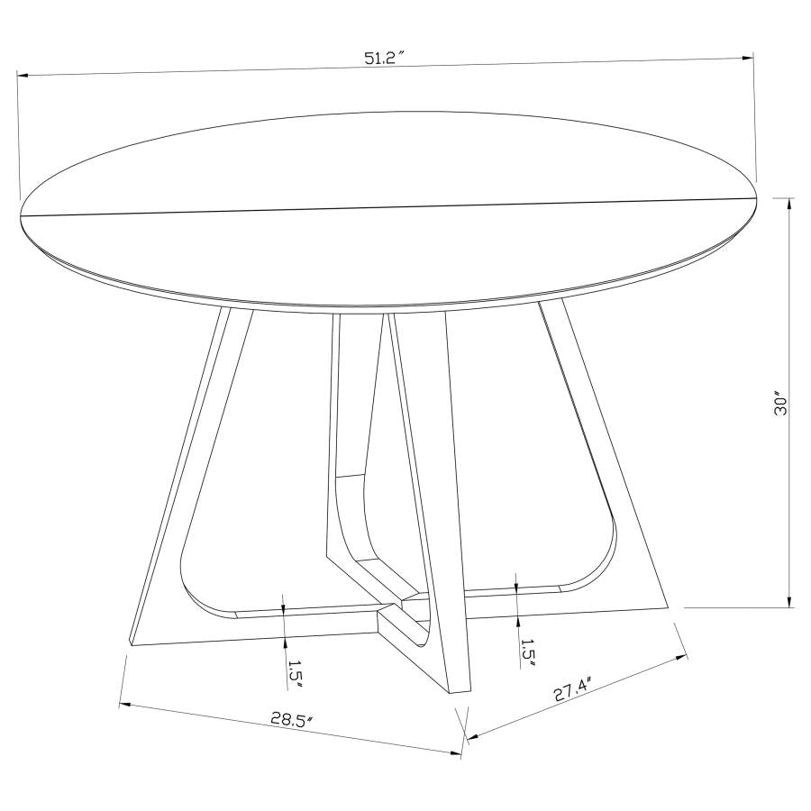 Pyramid Round Marble Top dining Table