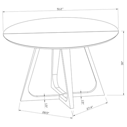 Pyramid Round Marble Top dining Table