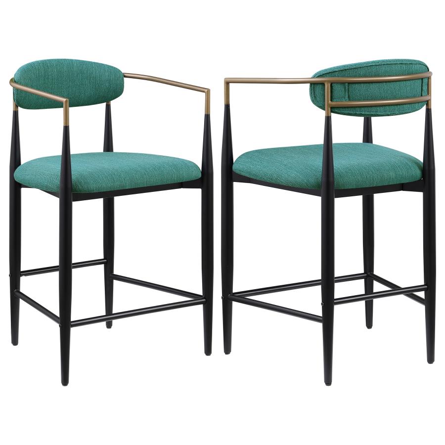 Taylor Green Fabric Upholstered Counter / Barstool Set of 2