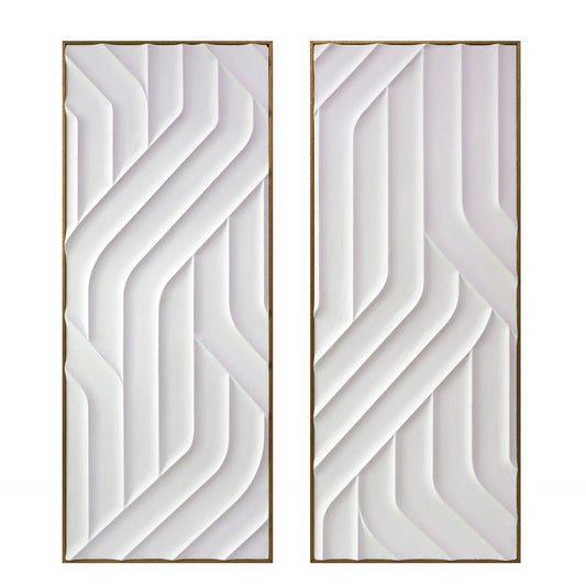 Set of 2 Caprice Dimensional Plaster Wall Art
