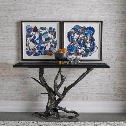 Big Sur Granite Top Console Table Bronze / Black